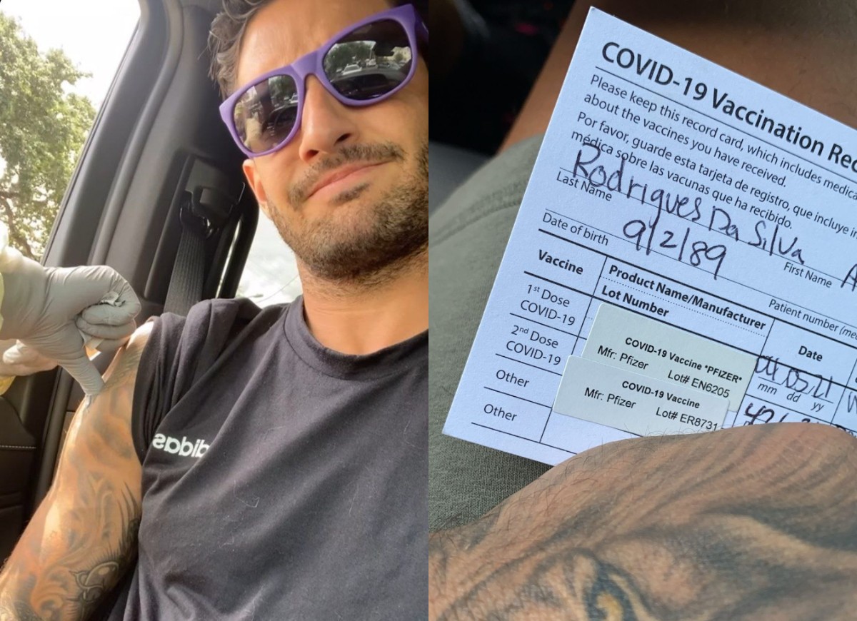 Alexandre Pato toma segunda dose de vacina (Foto: Reprodução/Instagram)