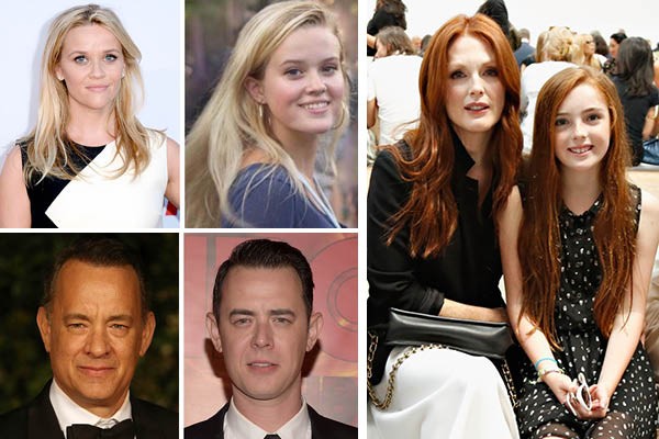 Reese Whiterspoon, Ava Phillippe, Tom Hanks, Colin Hanks, Julianne Moore e Liv Freundlich (Foto: Getty Images / Instagram)