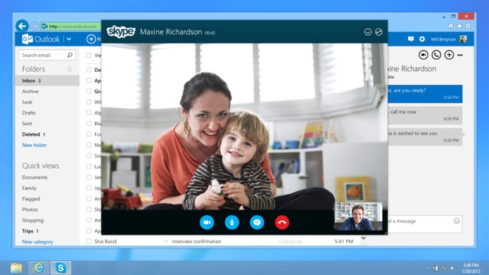 Microsoft integra Skype no serviço de e-mail Outlook.com (Divulgação/ Microsoft)