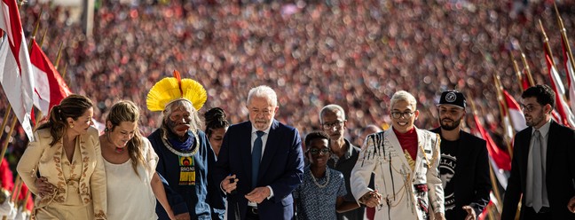 O presidente Luiz Inácio Lula da Silva toma posse em Brasília  — Foto: Hermes de Paula / Agencia O Globo