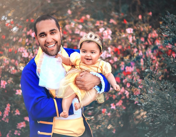 Sophia e o pai Flávio Gonçalves (Foto: Arquivo pessoal)