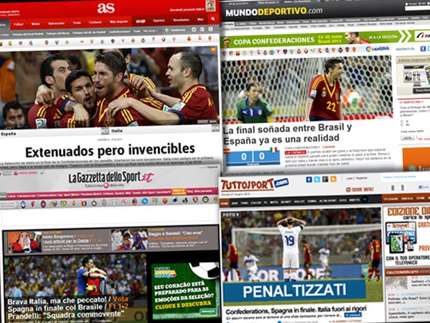 Jornais Espanha Italia (Foto: Reprodução)