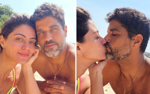 Carol Castro e Bruno Cabrerizo trocam beijos em Búzios