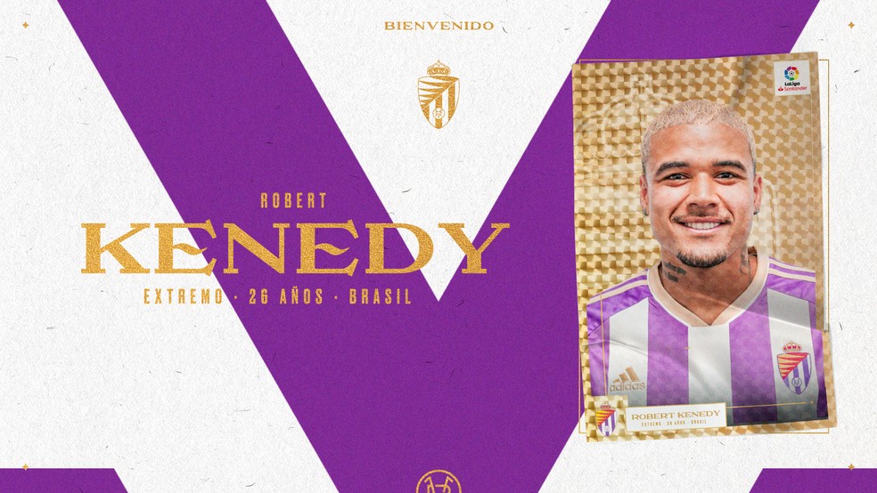 Kenedy é anunciado pelo Valladolid — Foto: Divulgação / Valladolid