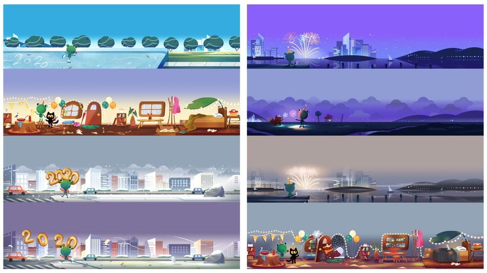 Outros Doodles de réveillon celebram a chegada de 2020 — Foto: Reprodução/Google