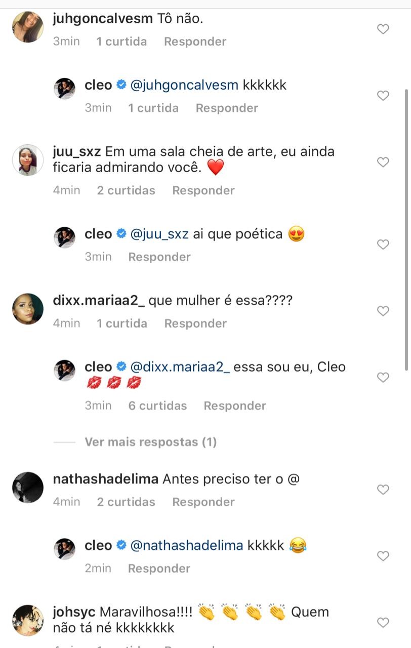 Cleo recebe comentários em foto (Foto: Reprodução/Instagram)