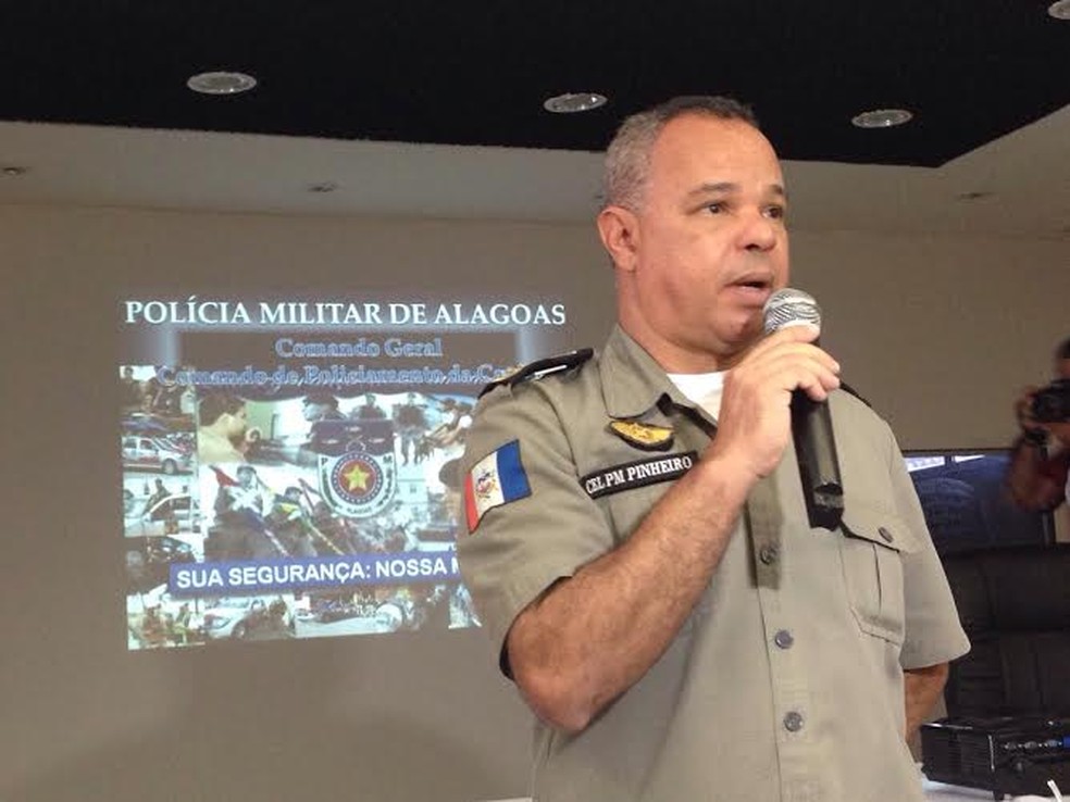 Coronel Marcus AurÃ©lio Pinheiro foi afastado do comando-geral da PM de Alagoas em 2014 â Foto: NatÃ¡lia Souza/G1