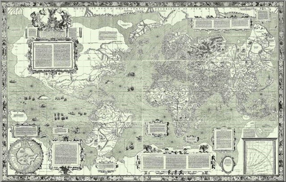 Mapa de Gerardus Mercator, de 1569 — Foto: BBC