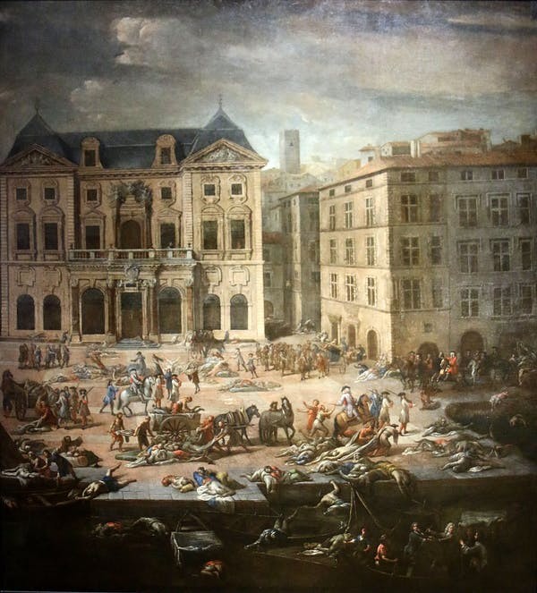 Representação da cidade de Marselha durante o surto de 1721 (Foto: Michel Serre/Marseille Museum of Fine Arts)
