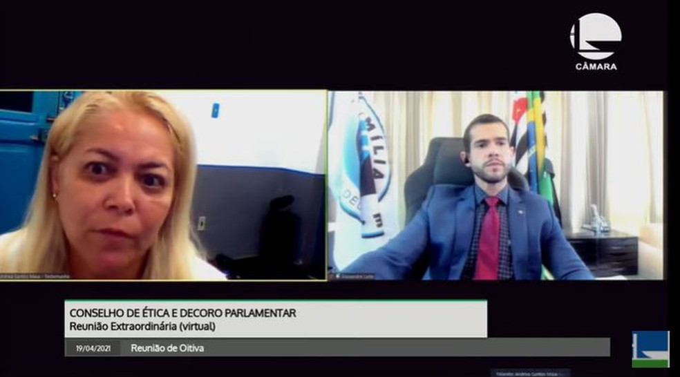 Andréa Santos Maia, esposa do ex-PM Marcos Siqueira Costa, é acusada de fraudar uma carta na qual Lucas confessaria o crime — Foto: Reprodução