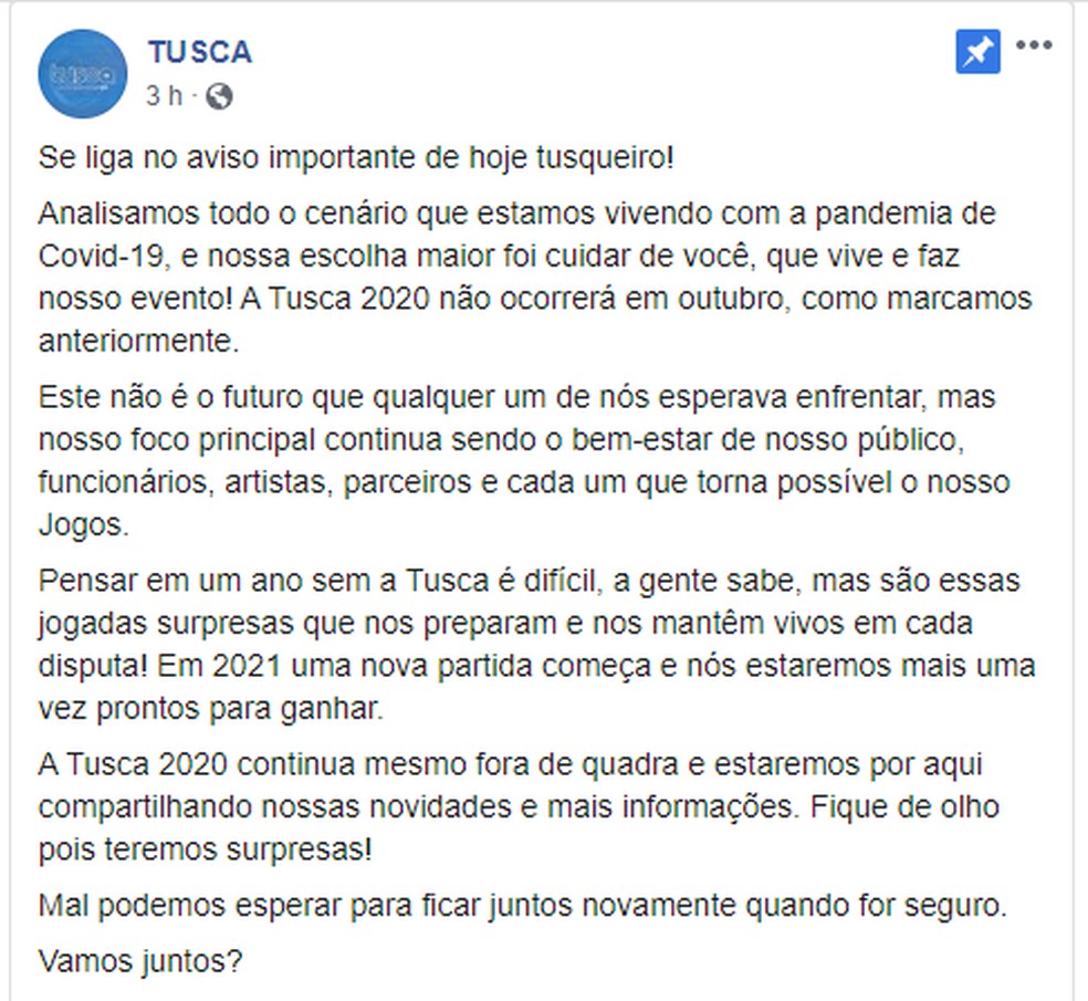 41ª Edicao Da Tusca E Cancelada Em Sao Carlos Por Conta Da Pandemia Do Novo Coronavirus Sao Carlos E Araraquara G1