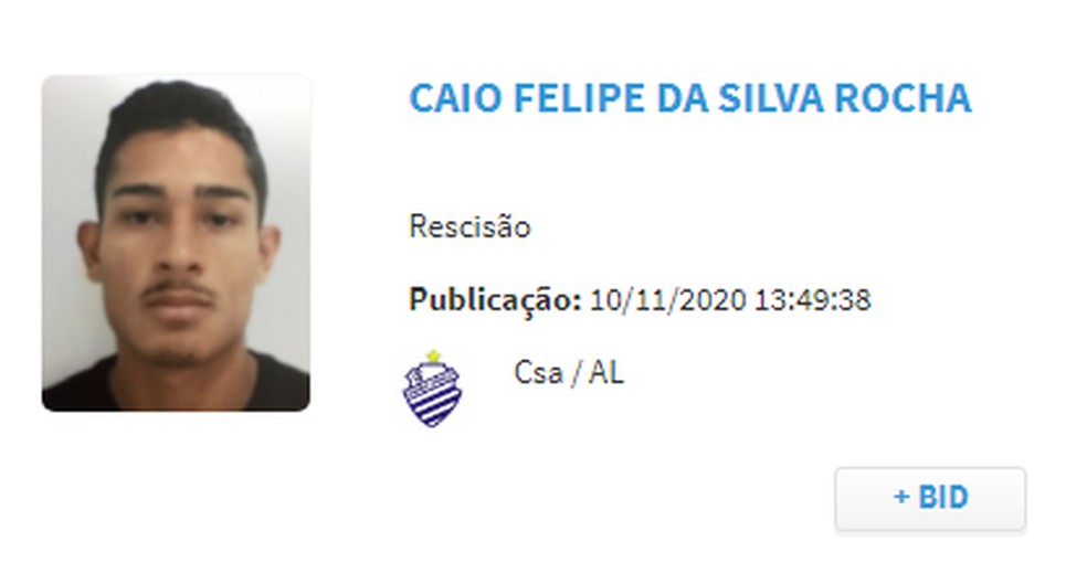 Caio Felipe teve o contrato rescindido em novembro — Foto: CBF