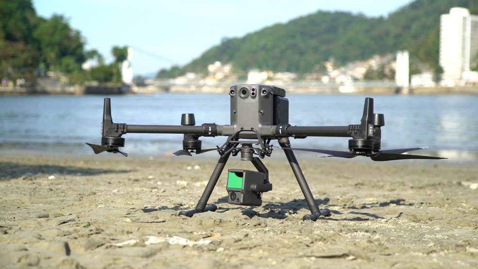 Prefeitura de São Vicente monitora praias com drone — Foto: Divulgação/Prefeitura de São Vicente