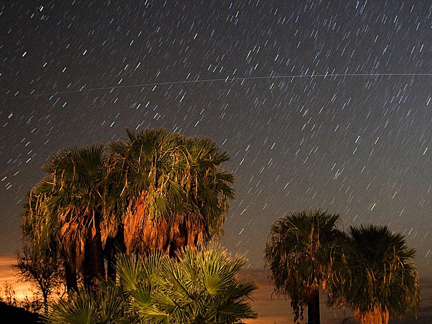 Meteoros Perseidas vistos em 12 agosto de 2008 no estado americano de Nevada (Foto: Ethan Miller/Getty Images North America/AFP)