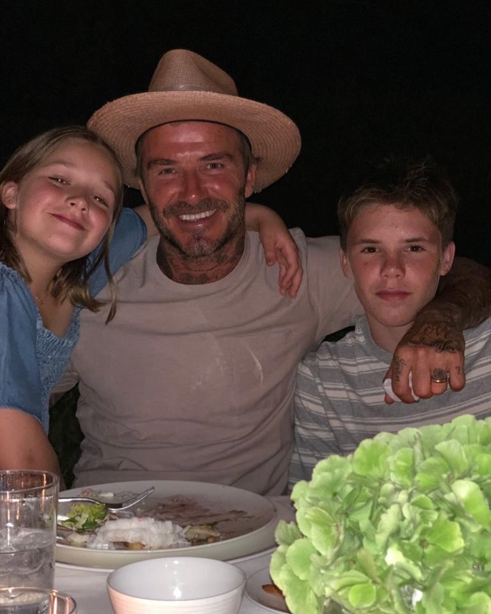 David Beckham com os filhos (Foto: Instagram/ Reprodução)