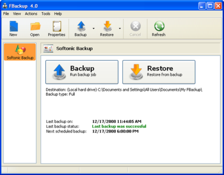 fbackup 8.1 do incremental backup