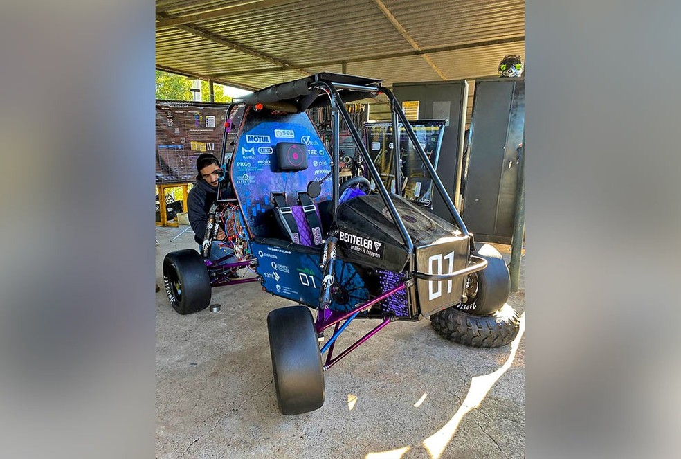 Veículo movido a célula de hidrogênio que venceu o desafio — Foto: Unicamp Baja SAE