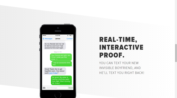 O usuário pode trocar mensagens em tempo real com o namorado virtual (Foto: Divulgação)