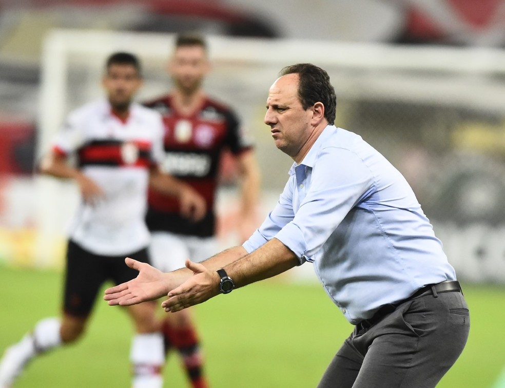 Rog�rio Ceni durante o jogo do Flamengo contra o Atl�tico-GO � Foto: Andr� Dur�o