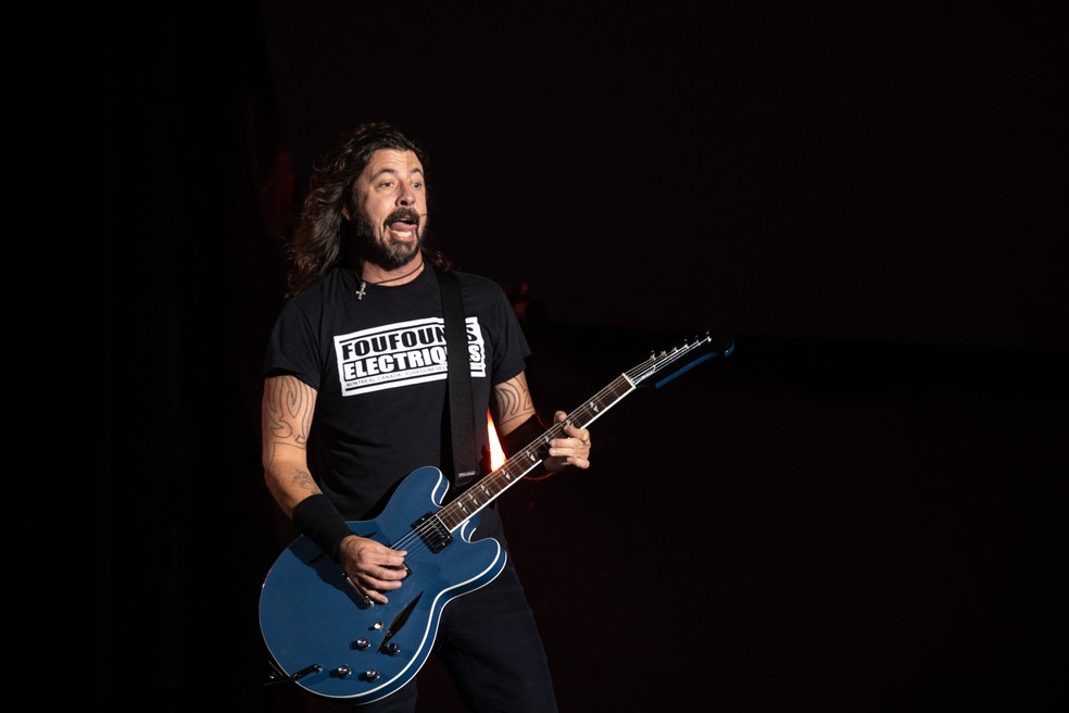 Dave Grohl, vocalista do Foo Fighters, no Rock in Rio 2019 — Foto: Marcelo Brandt/G1