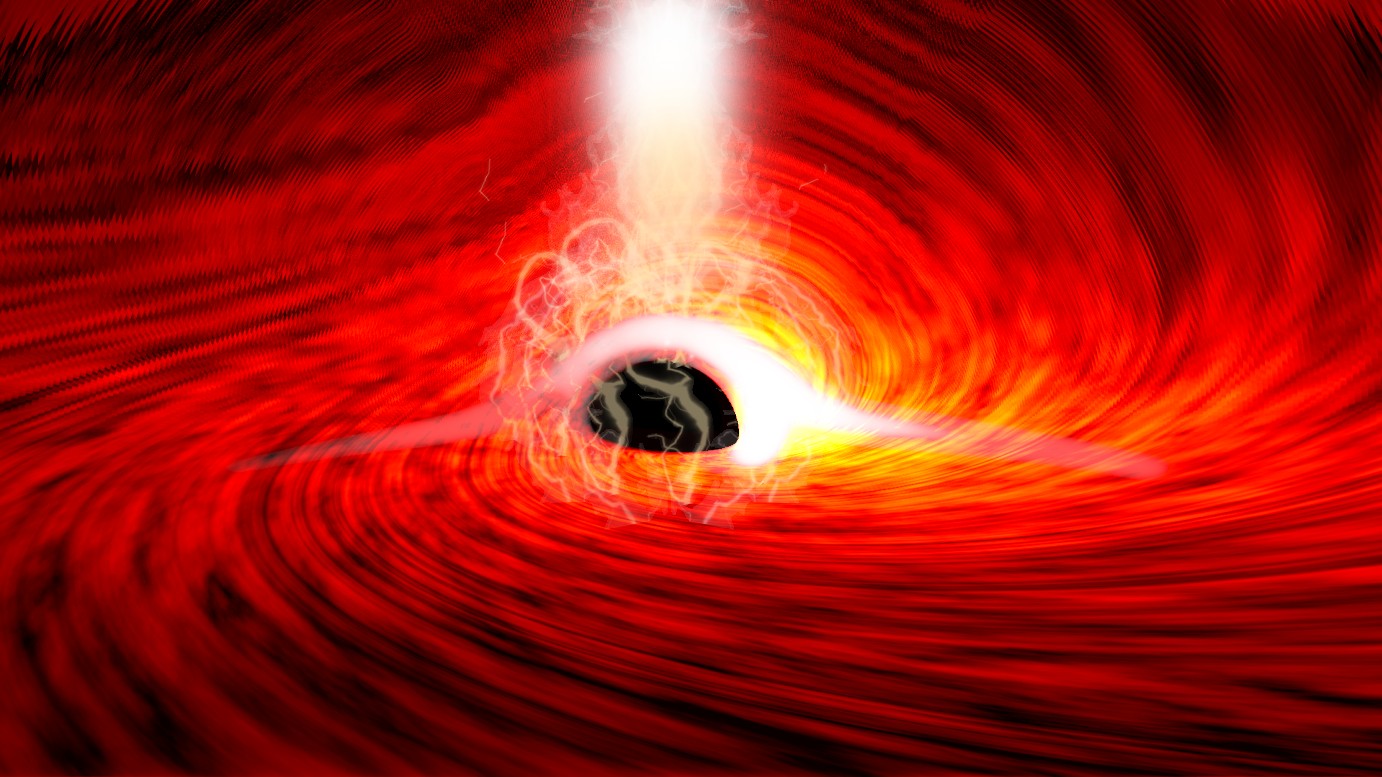 Pesquisadores observaram chamas brilhantes de emissões de raios-X em um buraco negro supermassivo (Foto: Dan Wilkins)
