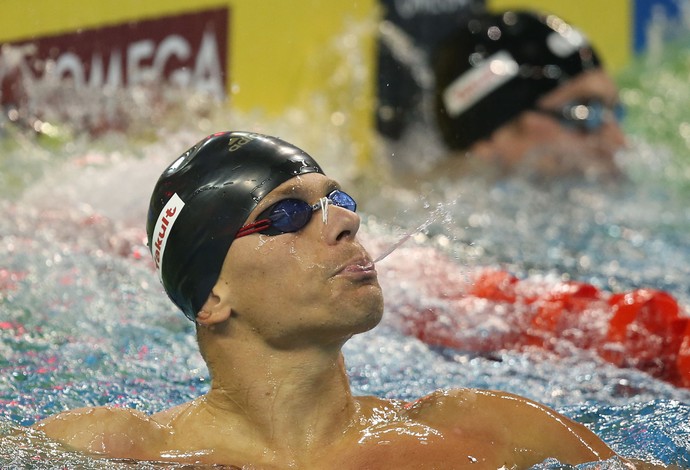 Cesar Cielo lidera a semifinal dos 50m livre em Doha (Foto: Satiro Sodré/SSPRESS)