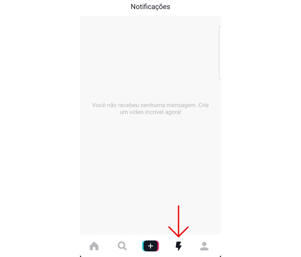 Acesse as suas notificações no TikTok Lite — Foto: Reprodução/Emanuel Reis