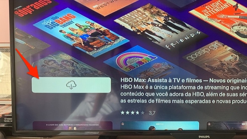 Ação mostra como baixar o app HBO Max na Apple TV — Foto: Reprodução/Marvin Costa