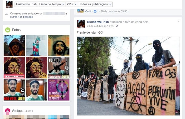 Guilherme Neto, morto pelo pai, fazia posts na web sobre movimentos sociais, Goiânia, Goiás (Foto: Reprodução/Facebook)