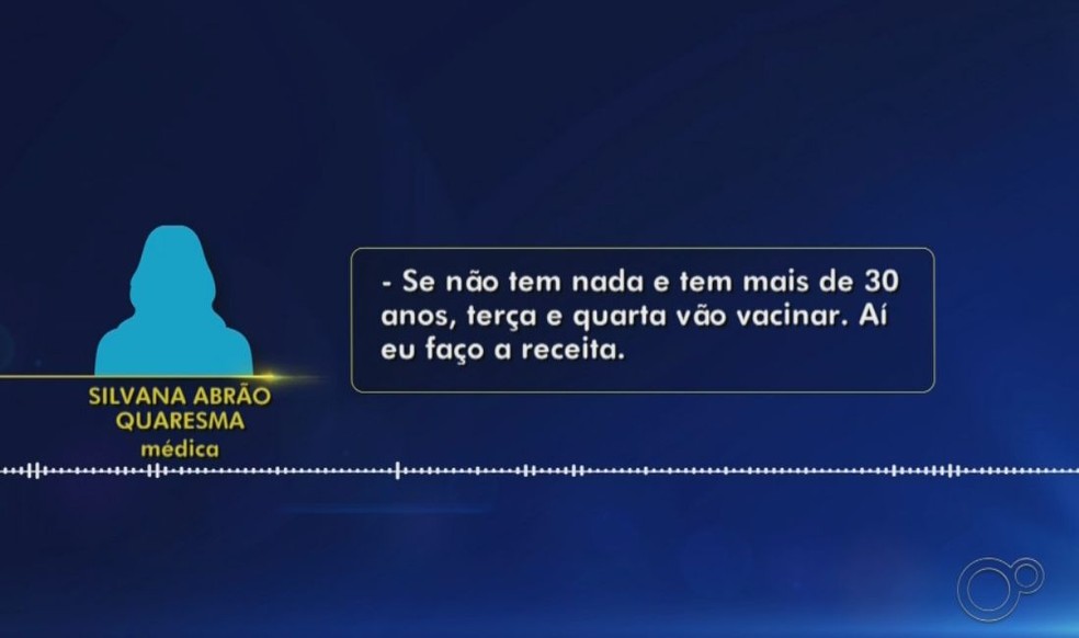 Na conversa que faz parte da denúncia a médica avisa que pode fazer a receita para pessoa tomar a vacina em Ibitinga — Foto: TV TEM/ Reprodução 