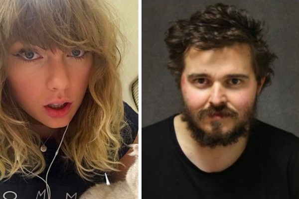 A cantora Taylor Swift e o fã que a queria pedir em casamento após jogar US$ 1,6 mil no portão da casa da artista (Foto: Instagram/Divulgação)