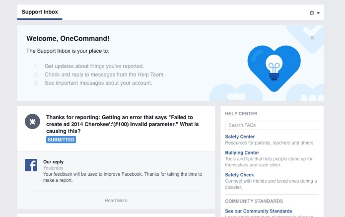 Facebook está testando novo visual em página de suporte (Foto: Reprodução/Adweek)