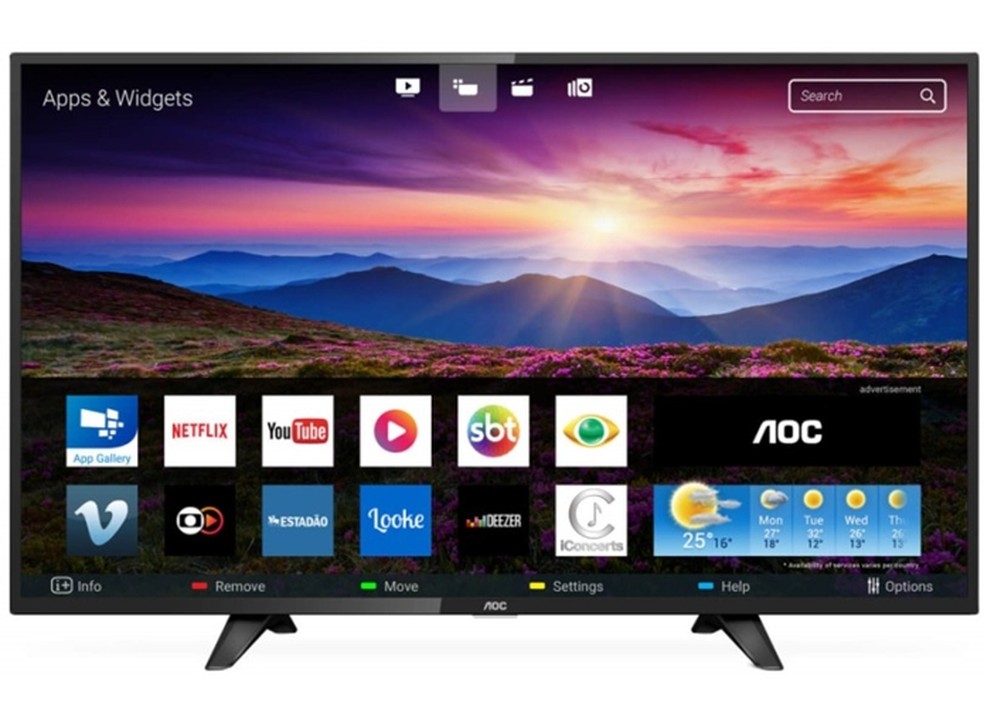 Televisor AOC tem todo o expertise da marca com monitores de alta qualidade â€” Foto: DivulgaÃ§Ã£o/ AOC