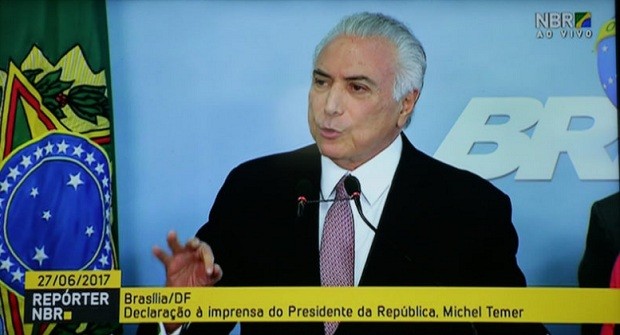 Presidente Michel Temer durante declaração a imprensa. (Foto: Fotos Públicas)