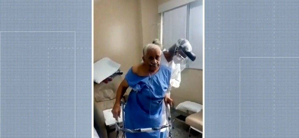 Aos 85 anos, Nahyr se recuperou da Covid-19 — Foto: Reprodução/TV Gazeta