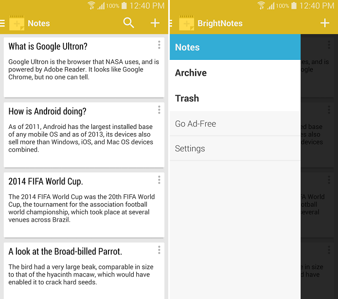 BrightNotes é um enxuto app para anotações (Foto: Divulgação/BrightNotes)