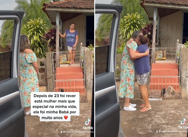 Mulher surpreende ex-babá 23 anos depois, no interior do Pará (Foto: Reprodução/Instagram)