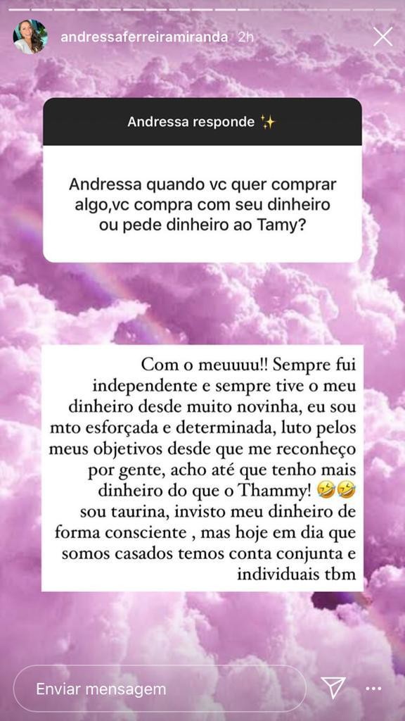 Andressa Ferreira responde perguntas de fãs (Foto: Reprodução / Instagram)