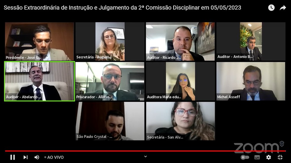 Julgamento do Treze — Foto: Reprodução / TJDF-PB