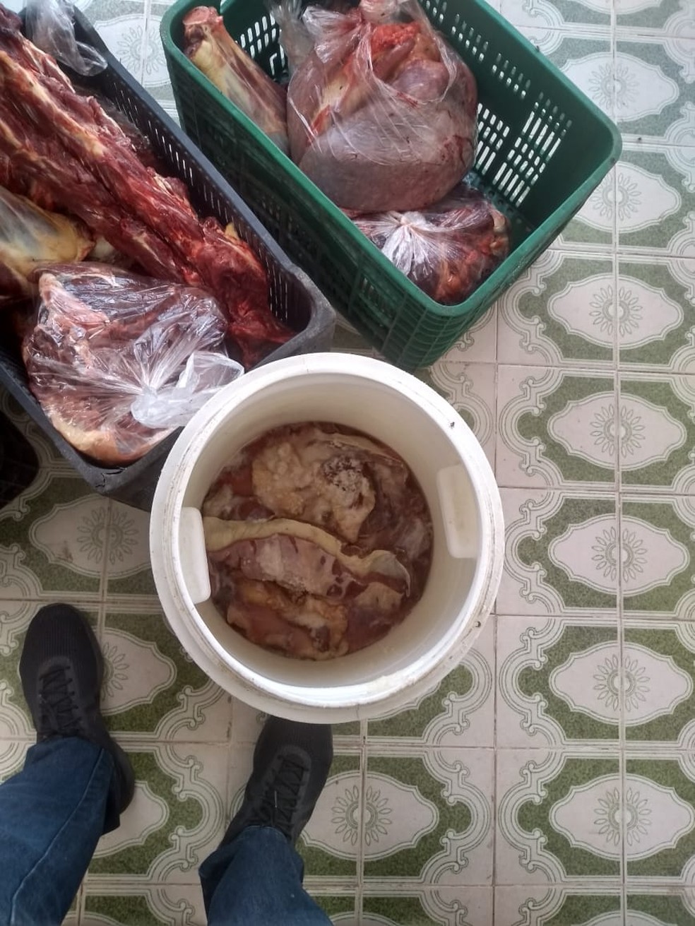 Carnes impróprias para consumo apreendidas em Arapiraca, Al — Foto: Divulgação/Adeal