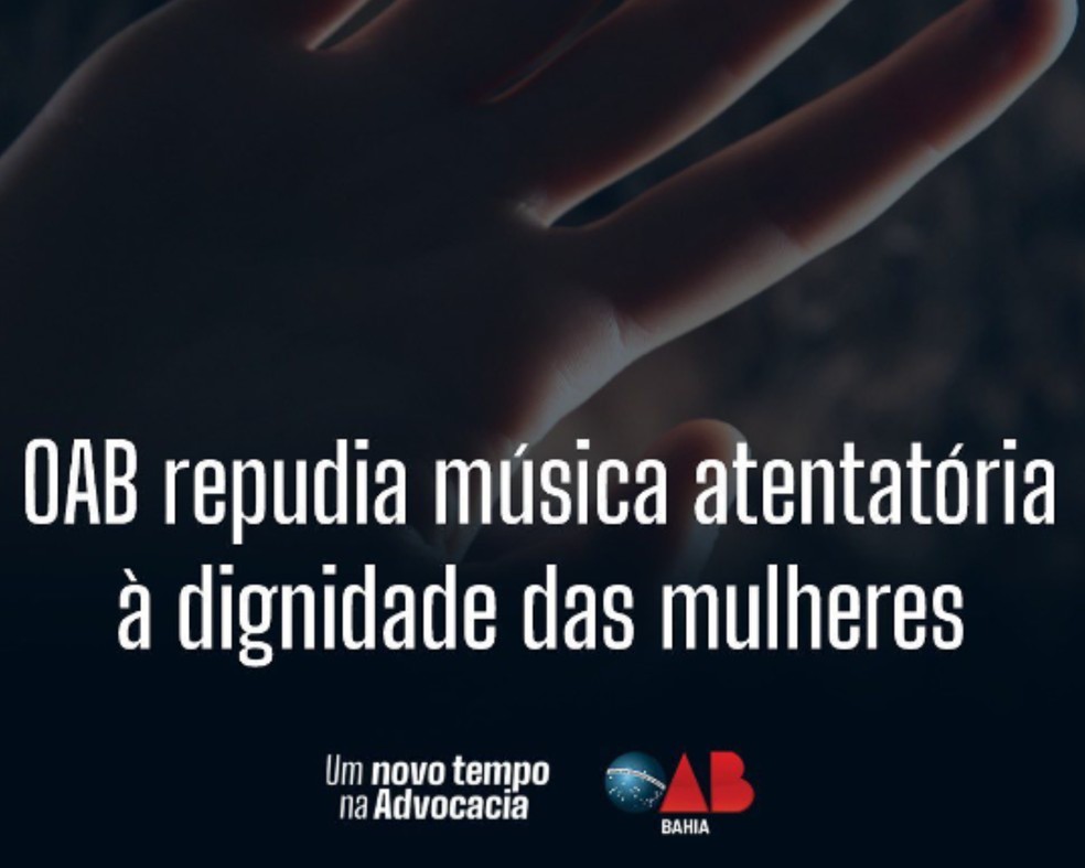 OAB divulgou nota criticando cantor Neto LX na Bahia — Foto: Redes sociais