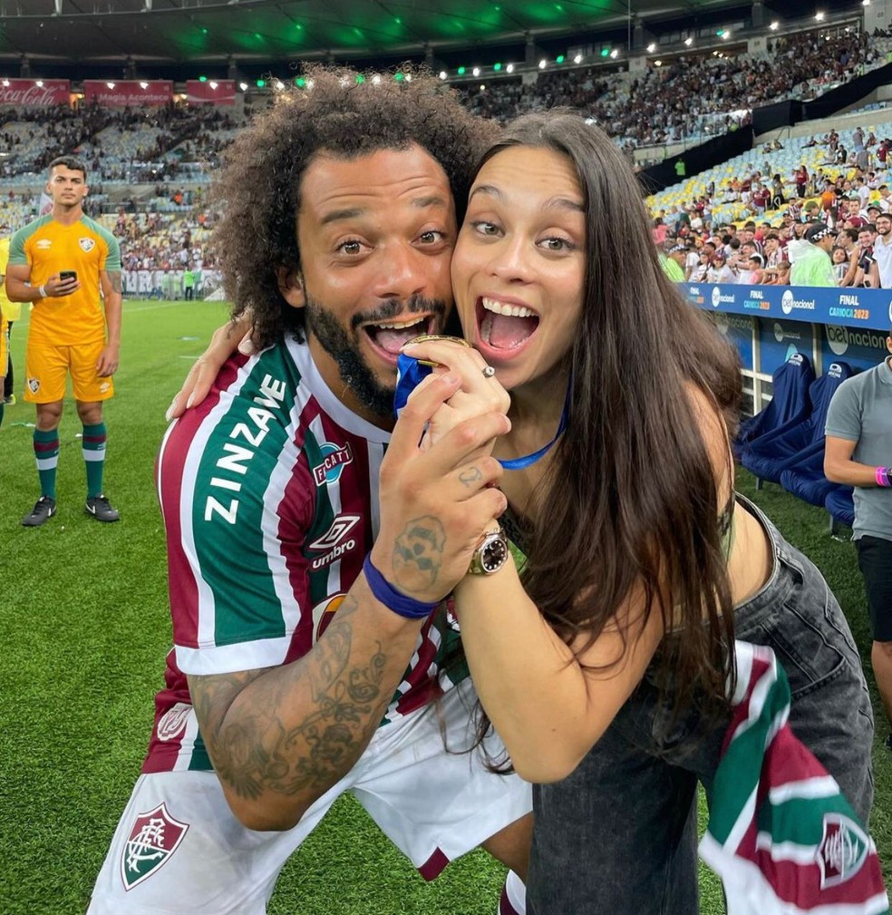  O jogador Marcelo Twelve e a mulher Clarice Alves — Foto: Reprodução/Instagram