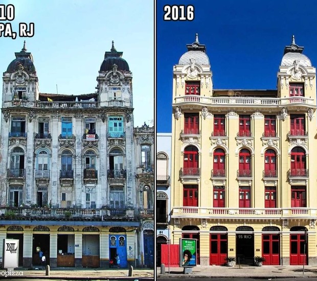 Antes e depois da Lapa, no Rio de Janeiro (Foto: Reprodução / Instagram)