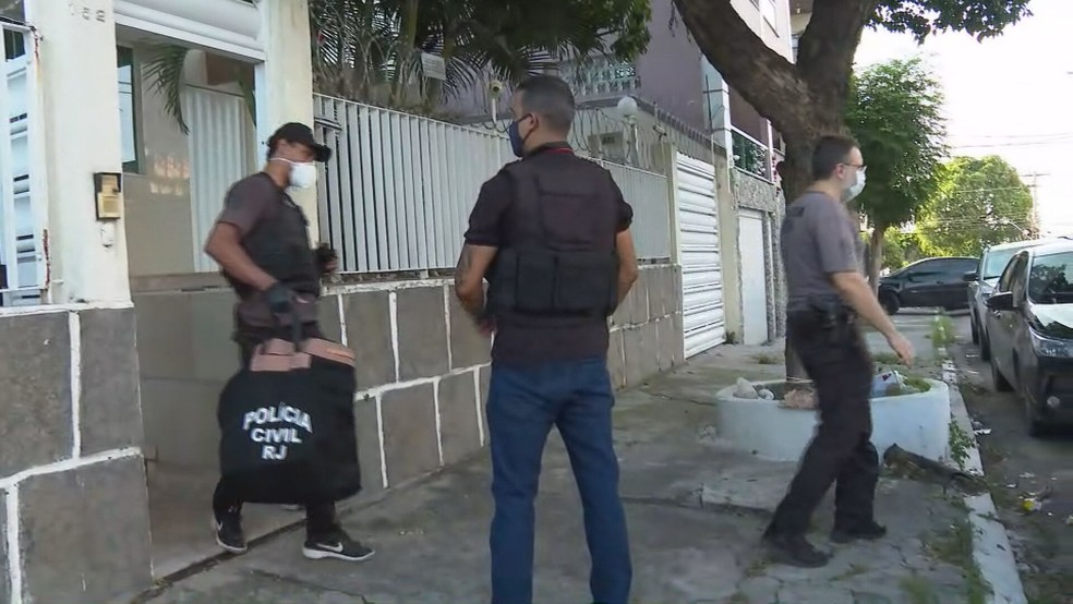 MP e Polícia Civil fazem operação contra grupo denunciado por extorsão — Foto: Reprodução/TV Globo 