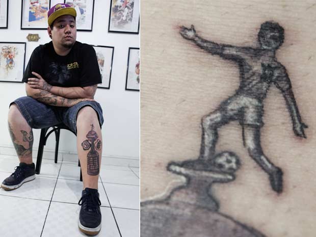 Tatuagem custou R$ 900 e levou quase toda uma tarde de trabalho para ser feita (Foto: Caio Kenji/G1)