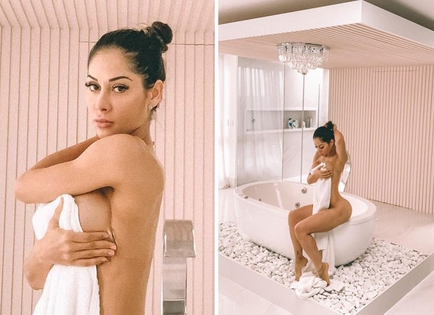 Mayra Cardi posa nua para mostrar banheiro de nova mansão: 