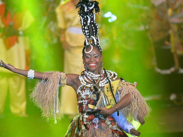 Gisele Santos Soares foi coroada 'Deusa do Ébano' em concurso do bloco afro (Foto: Max Haack​ /Ag Haack)