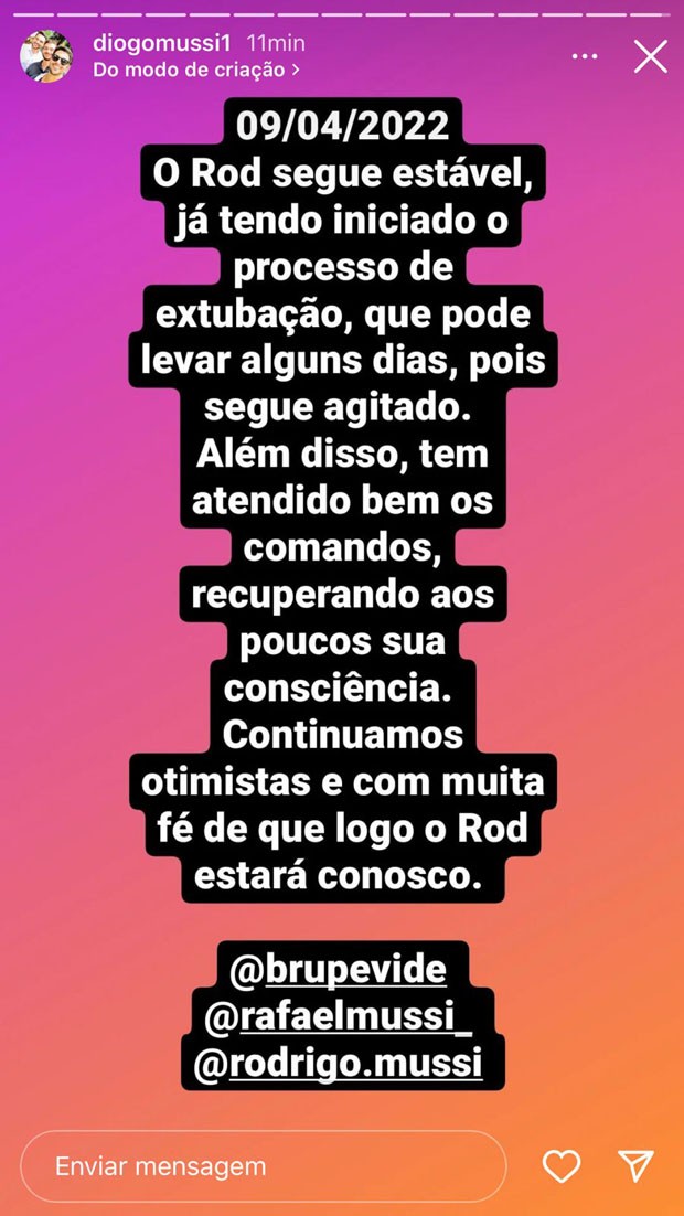 Post do irmão de Rodrigo Mussi (Foto: Reprodução/Instagram)