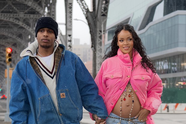 Rihanna e o namorado, ASAP Rocky (Foto: The Grosby Group)