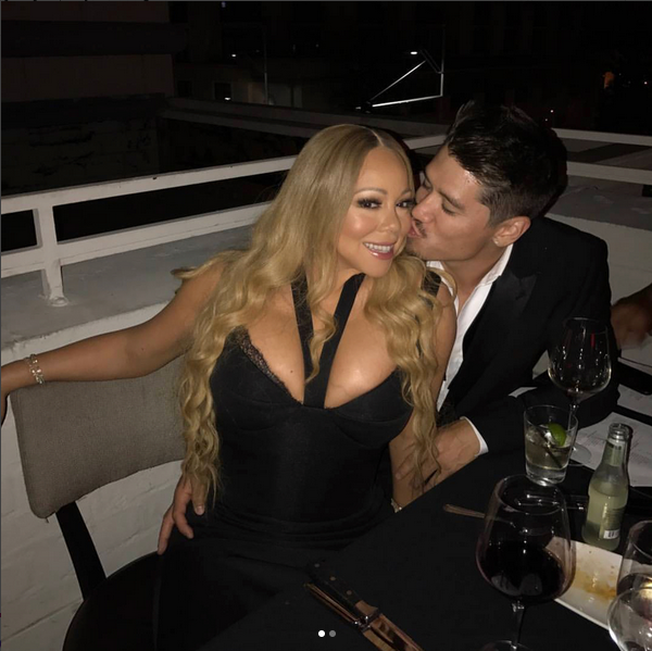 A foto de Mariah Carey com o namorado alvo de críticas na web (Foto: Instagram)